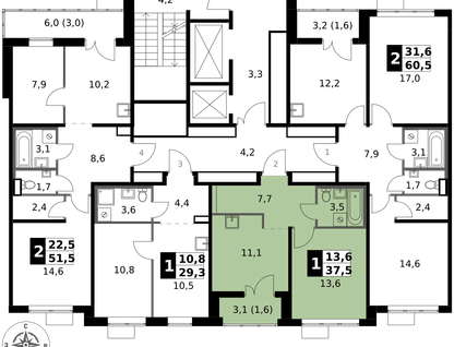 1-к. квартира, 37&nbsp;м²