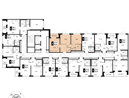 2-к. квартира, 54&nbsp;м²