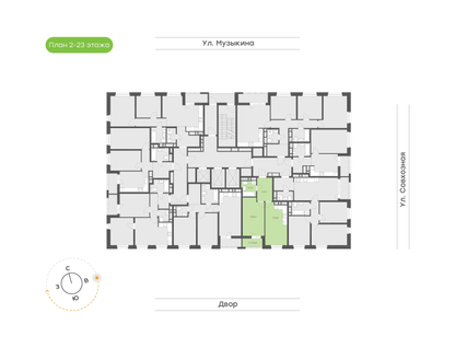 1-к. квартира, 44 м²