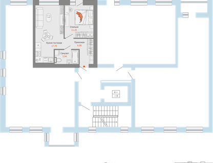 2-к. квартира, 41&nbsp;м²