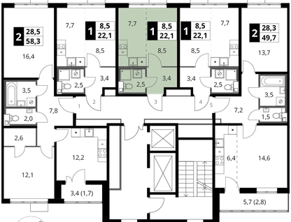 Студия, 22&nbsp;м²