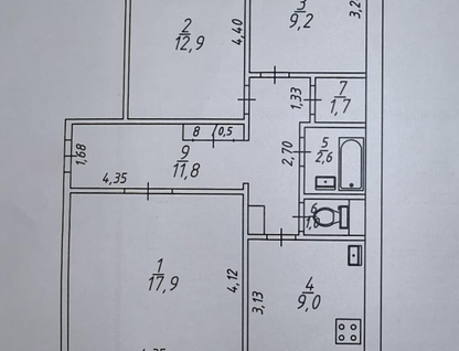 3-к. квартира, 66,1 м²