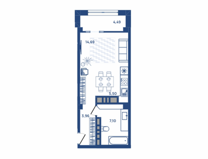 Студия, 37&nbsp;м²