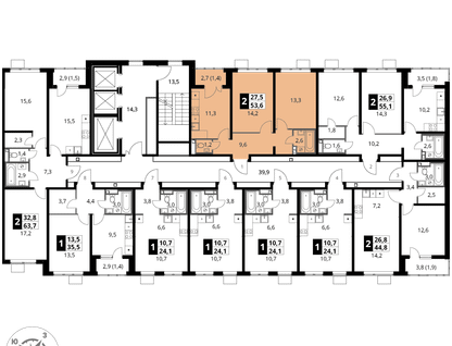 2-к. квартира, 53&nbsp;м²