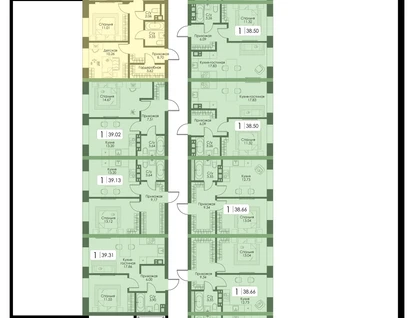 2-к. квартира, 62&nbsp;м²