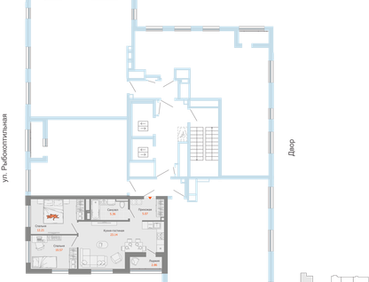 3-к. квартира, 58 м²