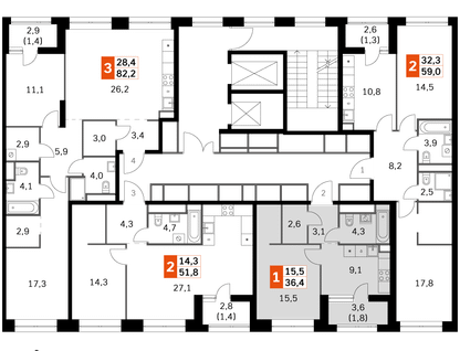 1-к. квартира, 36&nbsp;м²