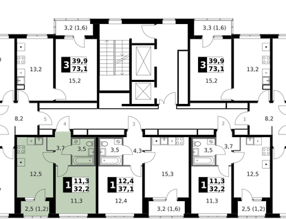 1-к. квартира, 32&nbsp;м²