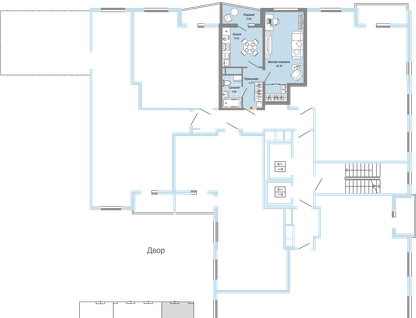 1-к. квартира, 39&nbsp;м²