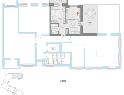 2-к. квартира, 46&nbsp;м²