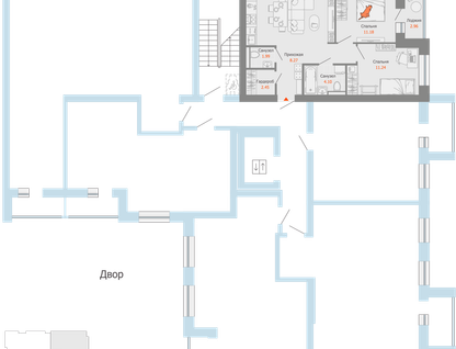 3-к. квартира, 58&nbsp;м²