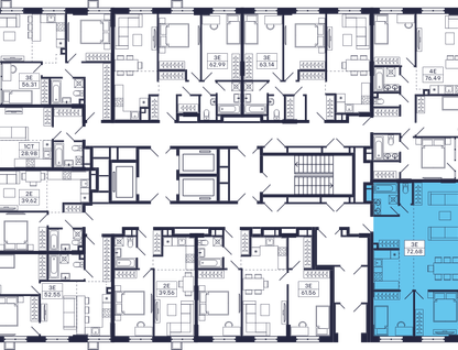2-к. квартира, 72&nbsp;м²