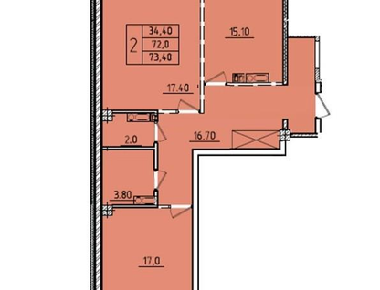 2-к. квартира, 75,8&nbsp;м²