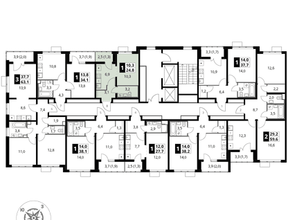 1-к. квартира, 24&nbsp;м²