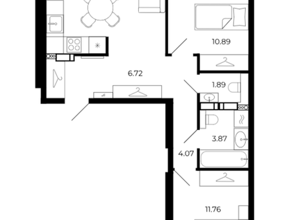 2-к. квартира, 61,4&nbsp;м²