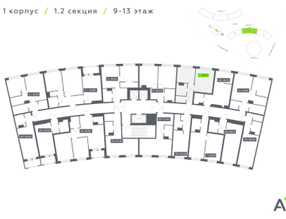 1-к. квартира, 34&nbsp;м²