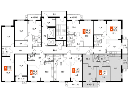 2-к. квартира, 66&nbsp;м²