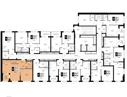 2-к. квартира, 51&nbsp;м²