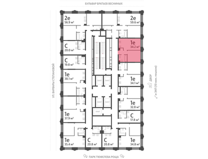 1-к. квартира, 34 м²