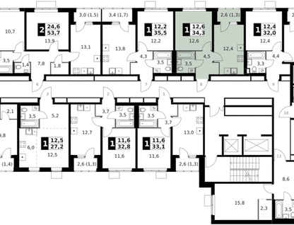 1-к. квартира, 34 м²