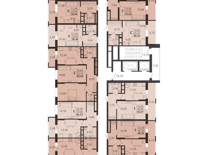 1-к. квартира, 42 м²