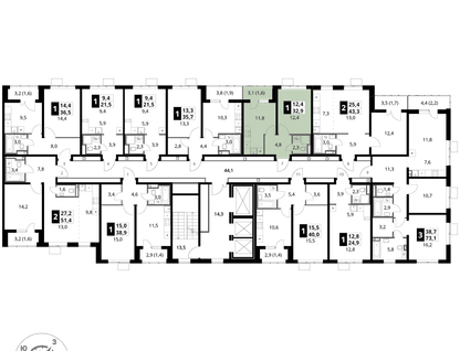 1-к. квартира, 32 м²