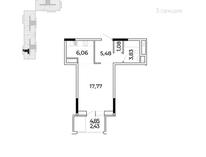 1-к. квартира, 39&nbsp;м²