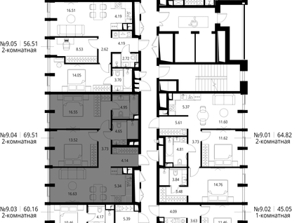 2-к. квартира, 69 м²