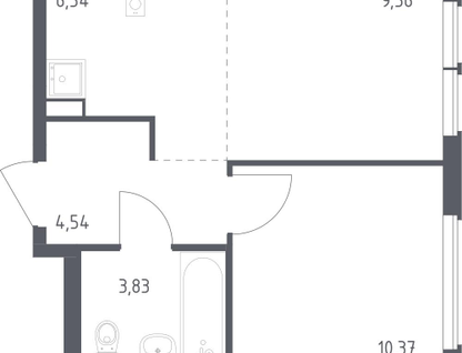 1-к. квартира, 34,6&nbsp;м²