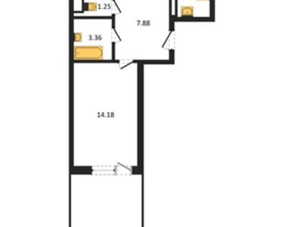 1-к. квартира, 35,4&nbsp;м²