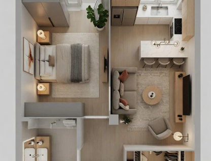1-к. квартира, 36,5 м²