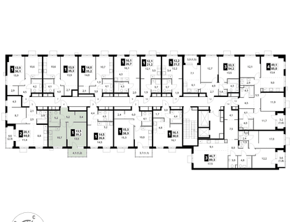 1-к. квартира, 39 м²