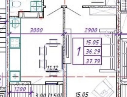 1-к. квартира, 39&nbsp;м²