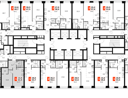 1-к. квартира, 43&nbsp;м²