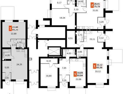 2-к. квартира, 65 м²