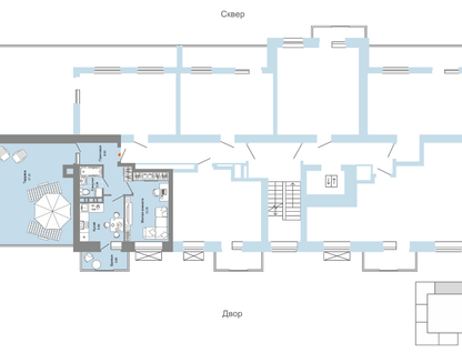 1-к. квартира, 46&nbsp;м²