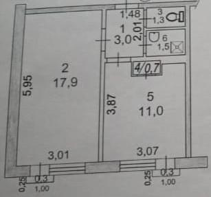 1-к. квартира, 36&nbsp;м²