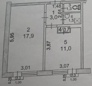 1-к. квартира, 36&nbsp;м²