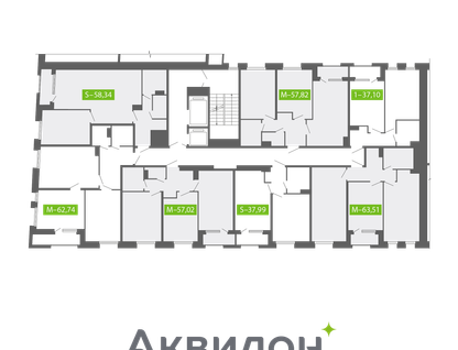 Студия, 58&nbsp;м²