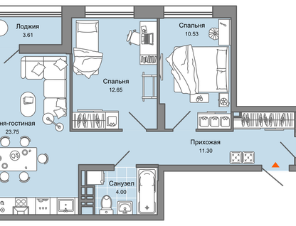 3-к. квартира, 67&nbsp;м²