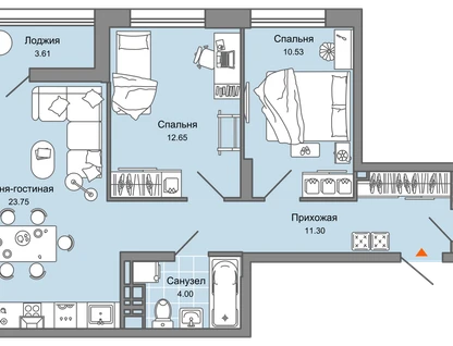 3-к. квартира, 67&nbsp;м²
