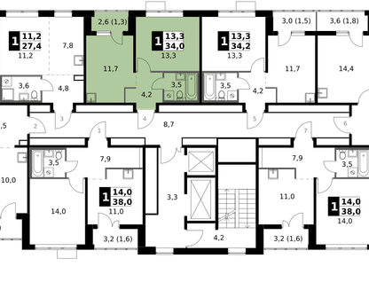1-к. квартира, 34 м²