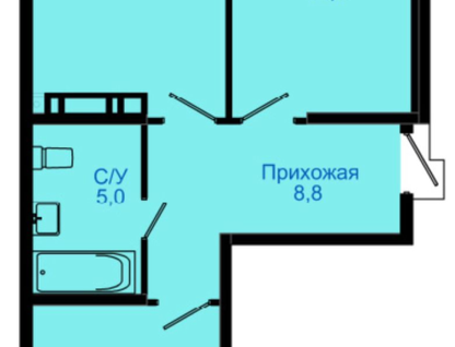 2-комнатная квартира, 61,2&nbsp;м²