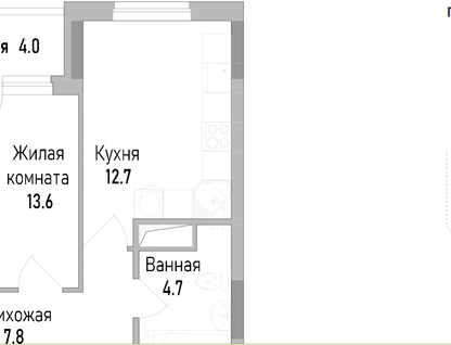 1-к. квартира, 40,8&nbsp;м²