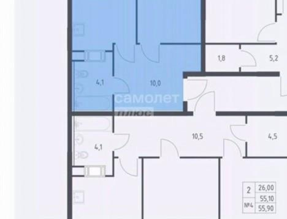 1-к. квартира, 40,2 м²