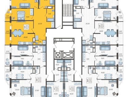 3-к. квартира, 110&nbsp;м²