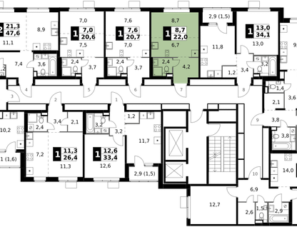 Студия, 22&nbsp;м²