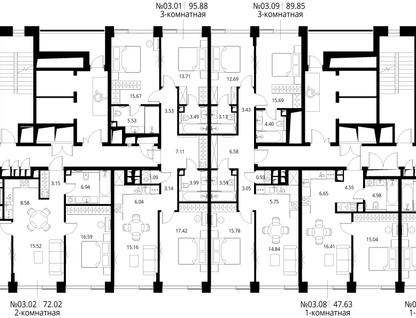 3-к. квартира, 79 м²