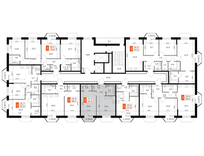 1-к. квартира, 42&nbsp;м²