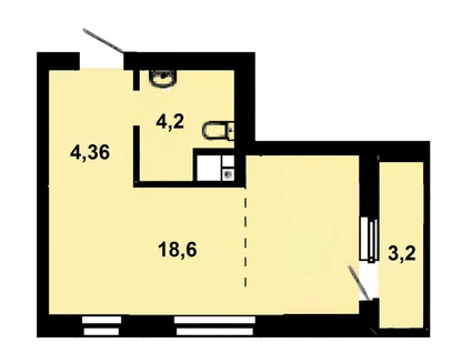 1-к. квартира, 31,2&nbsp;м²